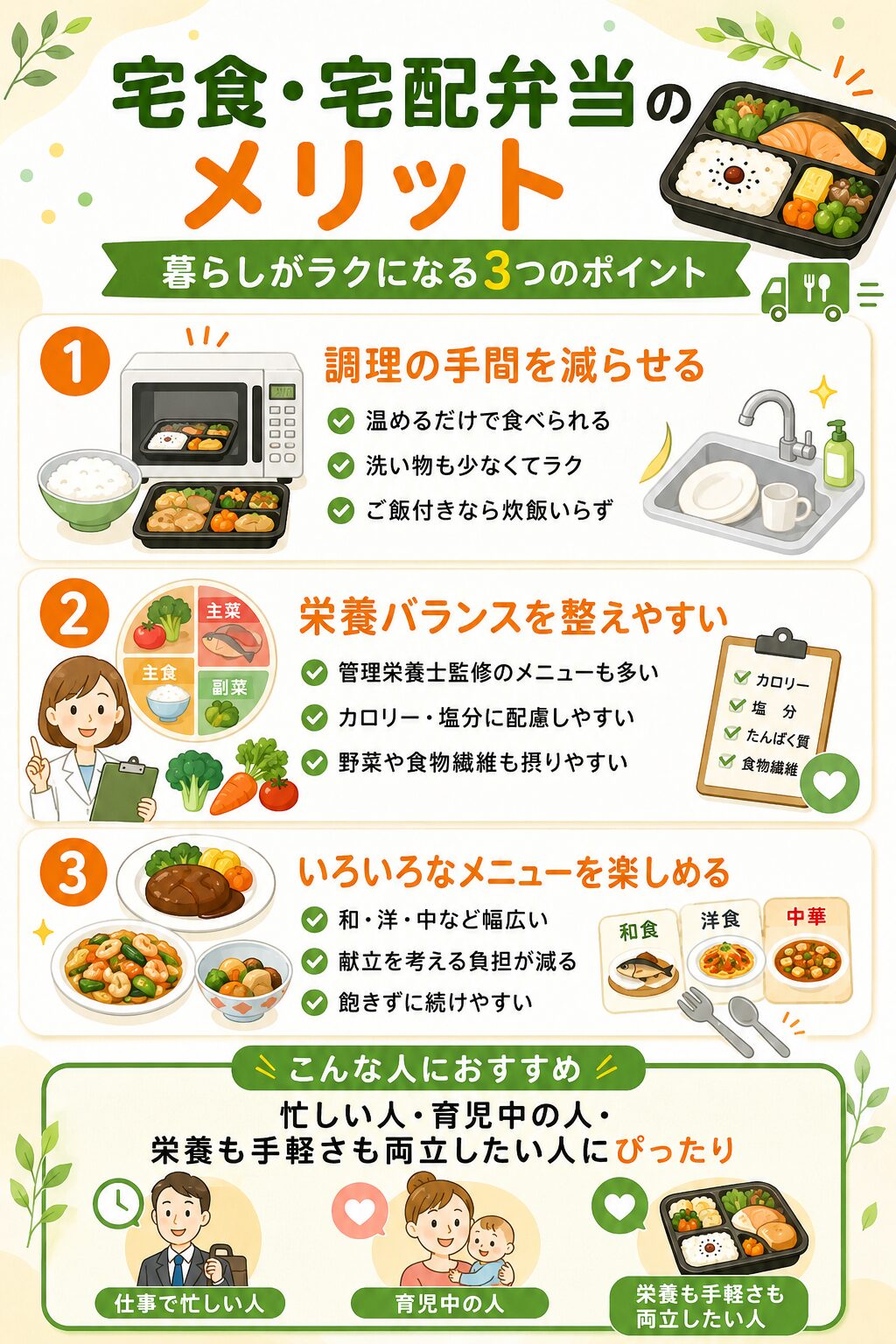 宅食・宅配弁当のメリット